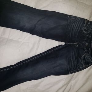 Silver crop jeans